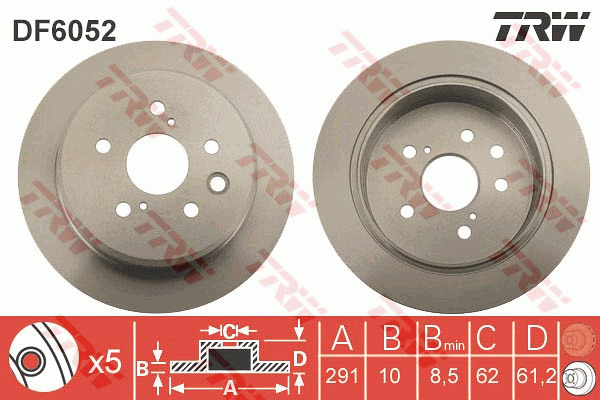 Jarrulevy TRW DF6052