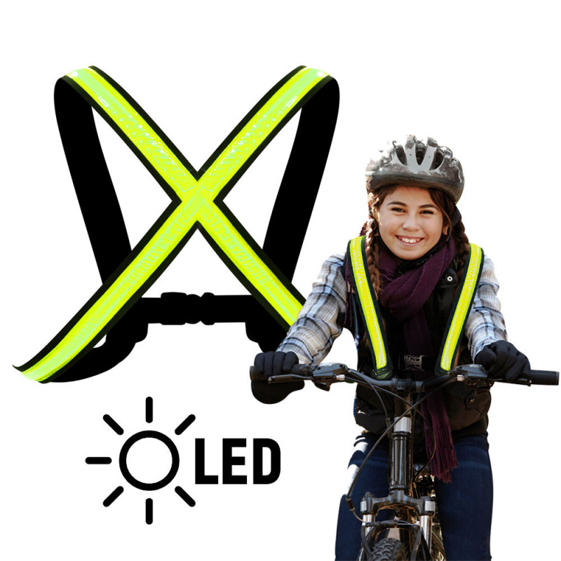 Easypix Street Glow heijastinnauha LED-valolla S/M