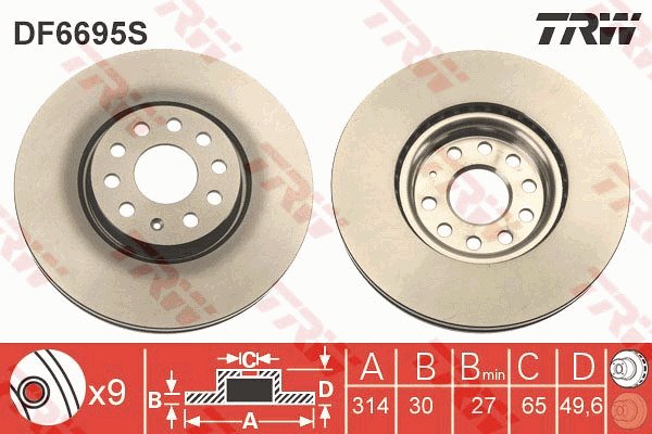 Jarrulevy TRW DF6695S