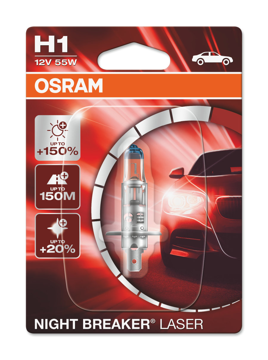Halogeeni poltin OSRAM NIGHT BREAKER LASER 12V H1 55W