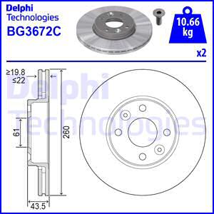 Jarrulevy DELPHI BG3762