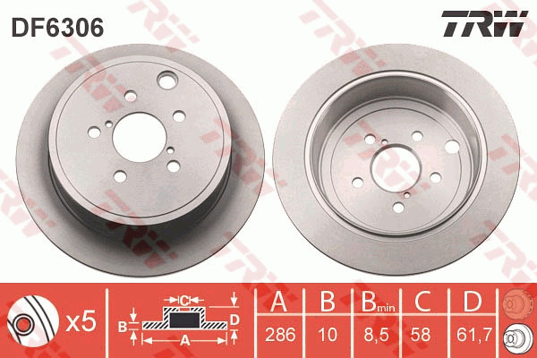 Jarrulevy TRW DF6306