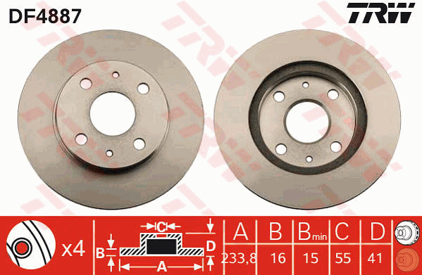 Jarrulevy TRW DF4887