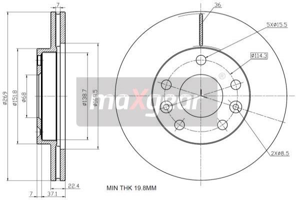 Jarrulevy MAXGEAR 19-2236