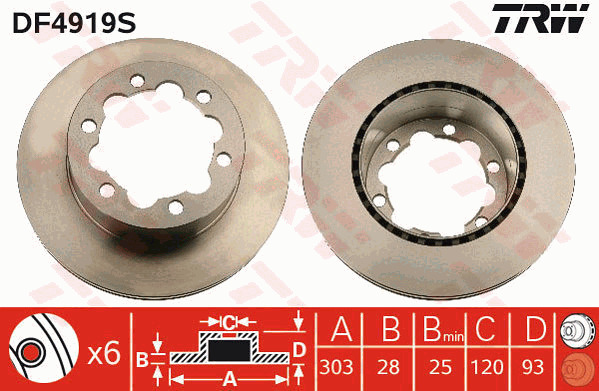 Jarrulevy TRW DF4919S