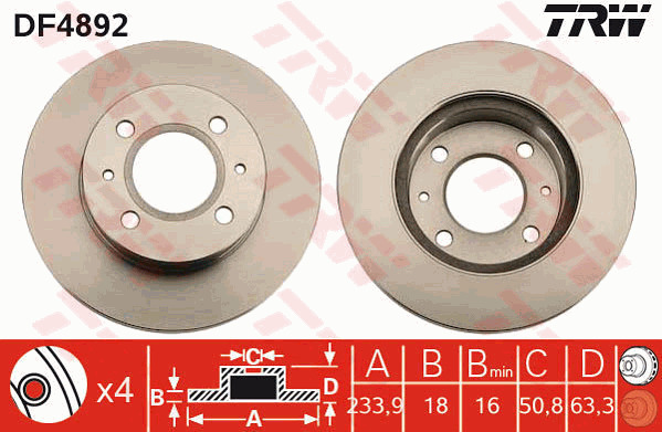 Jarrulevy TRW DF4892