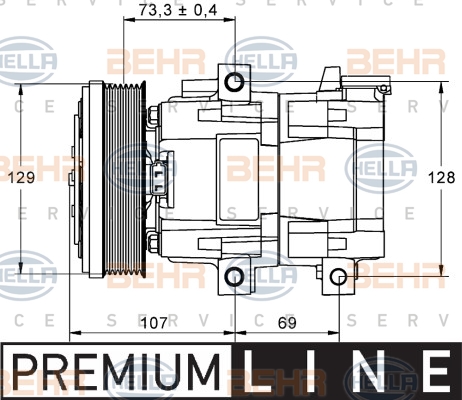 Kompressori, ilmastointilaite HELLA 8FK 351 113-381