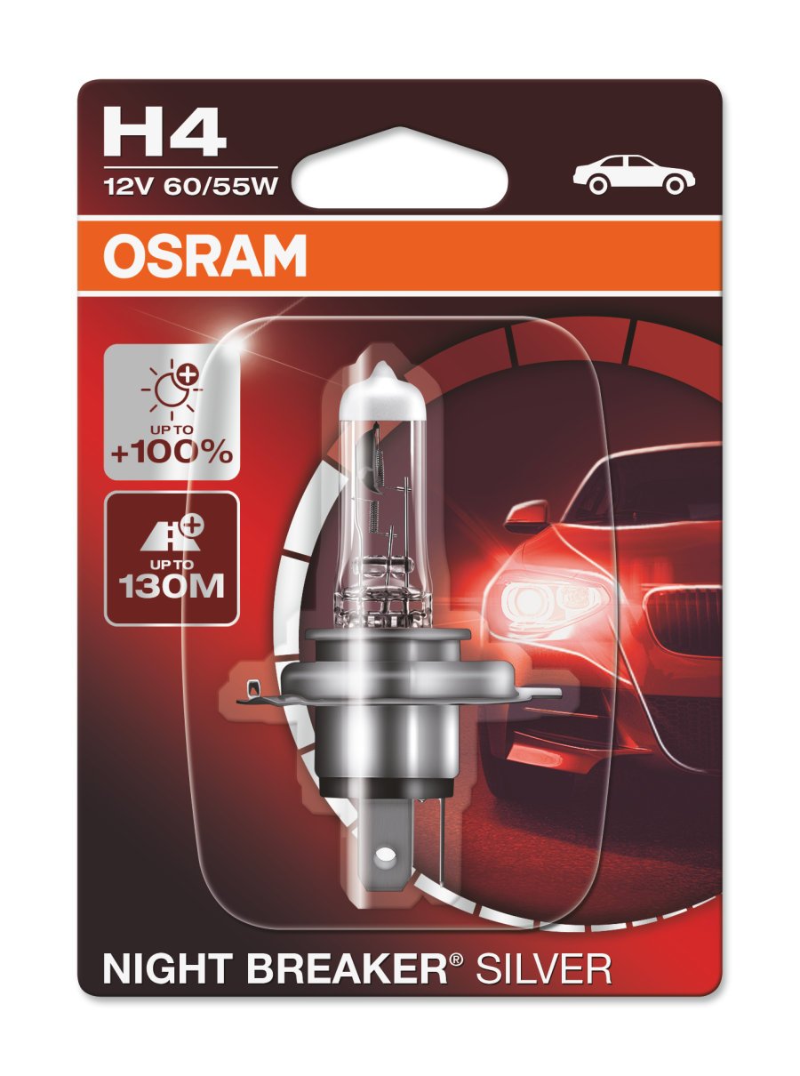 Halogeeni poltin OSRAM NIGHT BREAKER SILVER H4 60/55 W