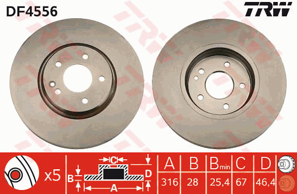 Jarrulevy TRW DF4556