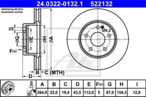 Jarrulevy, Etuakseli, MERCEDES-BENZ C-KLASS [W202], C-KLASS T-Model [S202], 202 421 07 12, 202 421 09 12, A 202 421 07 12, A 202 421 09