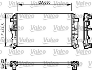 Jäähdytin, moottorinjäähdytys, VW CRAFTER 30-35 Buss, CRAFTER 30-50 Flak/chassi, CRAFTER 30-50 Skåp, 2E0121253B