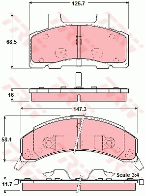 Jarrupalasarja, levyjarru TRW GDB4005