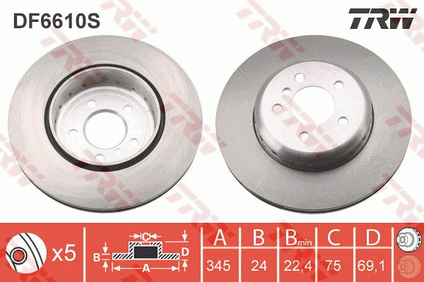 Jarrulevy TRW DF6610S