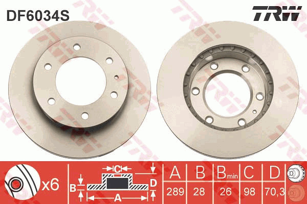 Jarrulevy TRW DF6034S