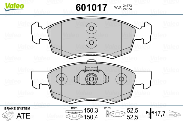 Jarrupalasarja, levyjarru VALEO 601017