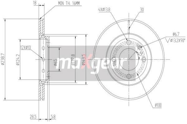 Jarrulevy MAXGEAR 19-0763