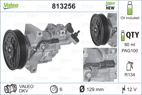Kompressori, ilmastointilaite VALEO 813256