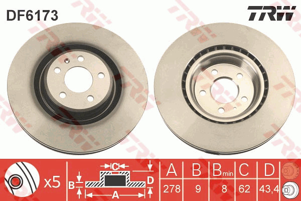 Jarrulevy TRW DF6173