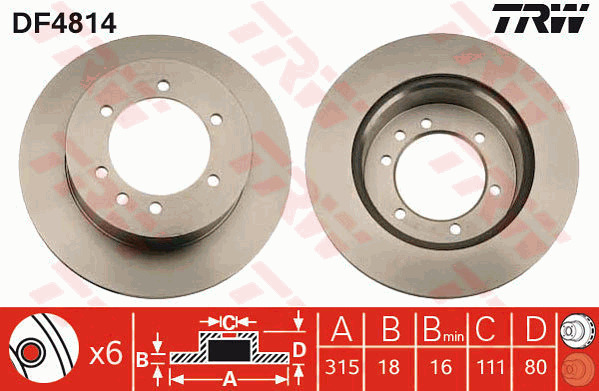 Jarrulevy TRW DF4814