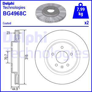 Jarrulevy DELPHI BG4968C