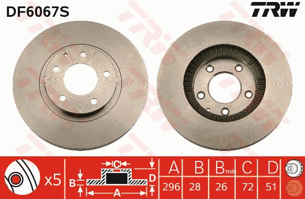Jarrulevy TRW DF6067S