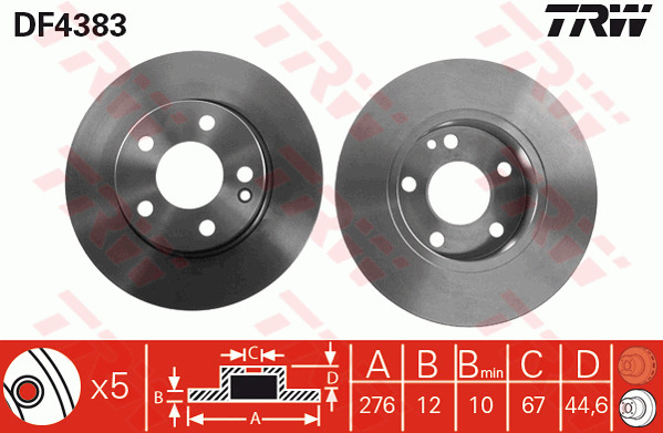 Jarrulevy TRW DF4383