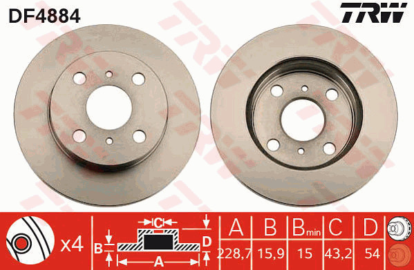 Jarrulevy TRW DF4884