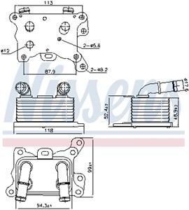 Öljynjäähdytin, moottoriöljy, MERCEDES-BENZ,NISSAN,RENAULT, 2130500Q0B, 2820700079, A2820700079