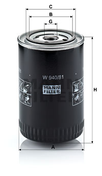 Öljynsuodatin MANN-FILTER W 940/81