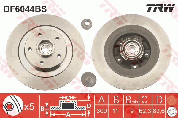 Jarrulevy TRW DF6044BS