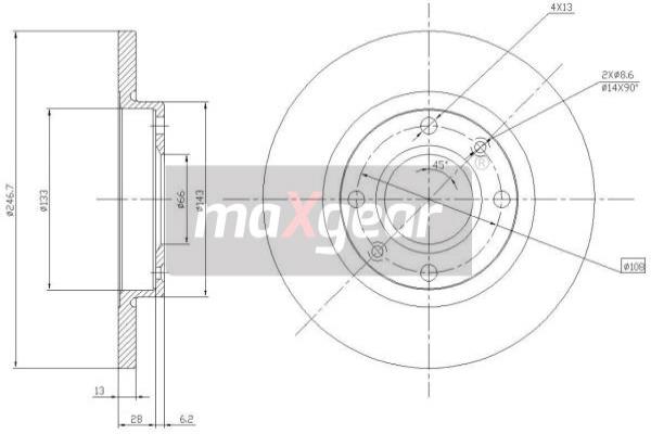 Jarrulevy MAXGEAR 19-0790