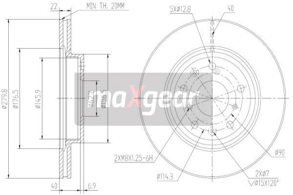 Jarrulevy MAXGEAR 19-2003MAX