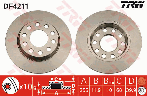Jarrulevy TRW DF4211