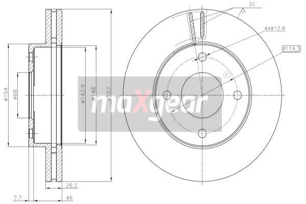 Jarrulevy MAXGEAR 19-3217