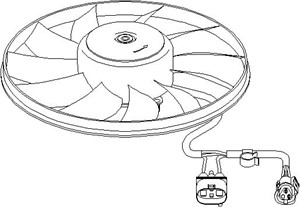 Tuuletin, moottorin jäähdytys, Vasen, AUDI,SEAT,SKODA,VW, 1K0 959 455CN, 81.43701-6629