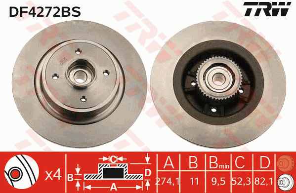 Jarrulevy TRW DF4272BS