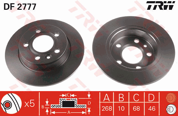 Jarrulevy TRW DF2777