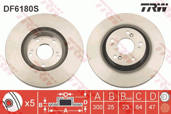Jarrulevy TRW DF6180S