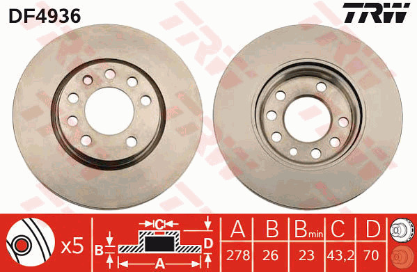 Jarrulevy TRW DF4936