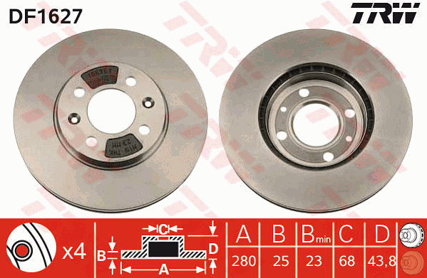 Jarrulevy TRW DF1627