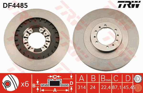 Jarrulevy TRW DF4485