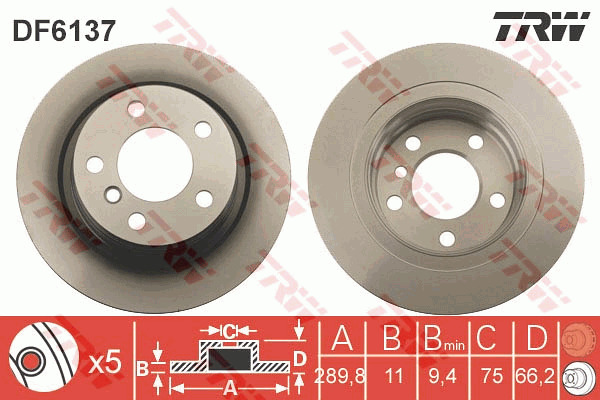Jarrulevy TRW DF6137