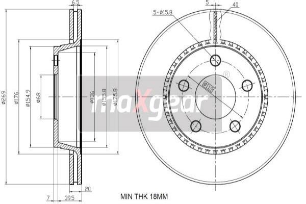 Jarrulevy MAXGEAR 19-3187
