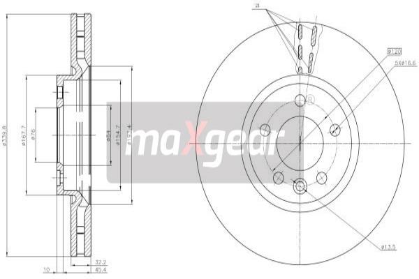 Jarrulevy MAXGEAR 19-3221