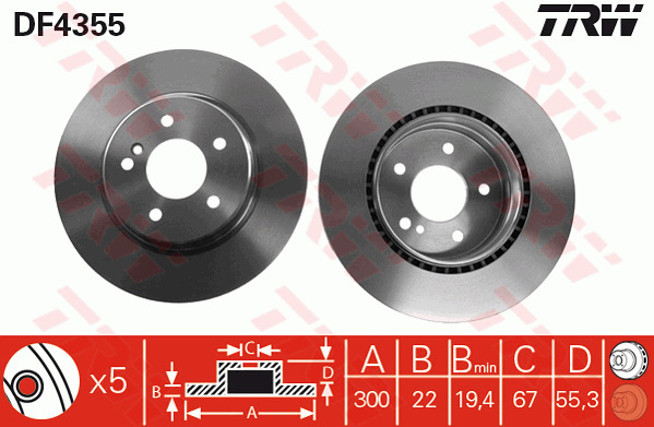 Jarrulevy TRW DF4355