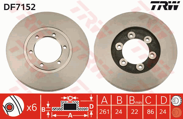 Jarrulevy TRW DF7152