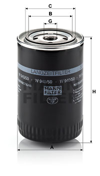 Öljynsuodatin MANN-FILTER W 940/50