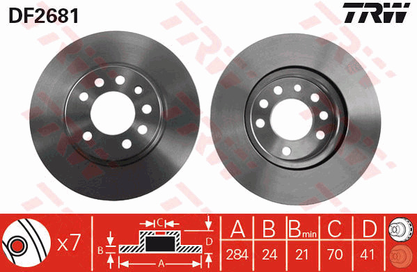 Jarrulevy TRW DF2681