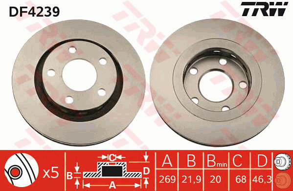 Jarrulevy TRW DF4239