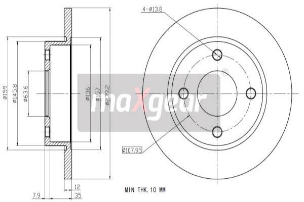 Jarrulevy MAXGEAR 19-0718